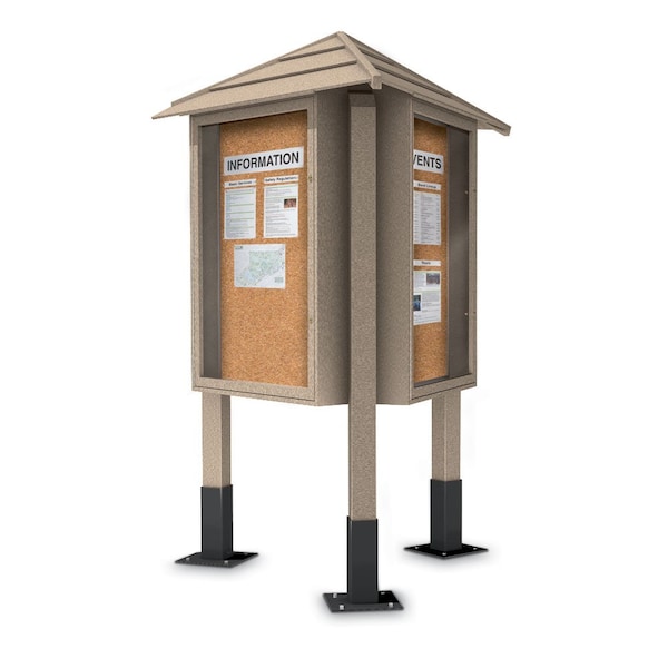 Sliding Door Indoor Enclosed Corkboard, 7